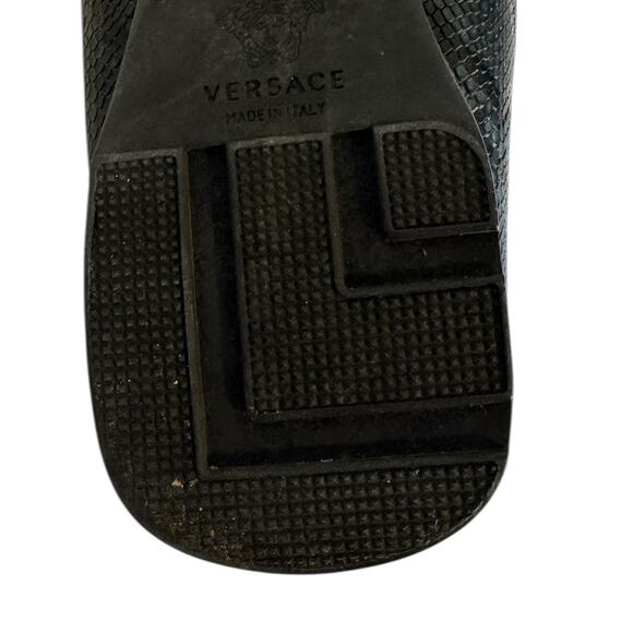 Mens Versace Medusa Black Snakeskin Leather Loafers  EU42 US 9 main image 5